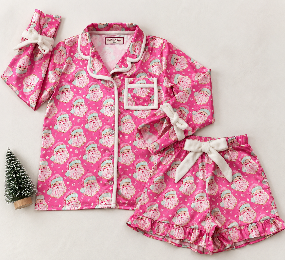 Satin Loungewear Set - Sugar Cookie Santa (Pre-Order ships early November)