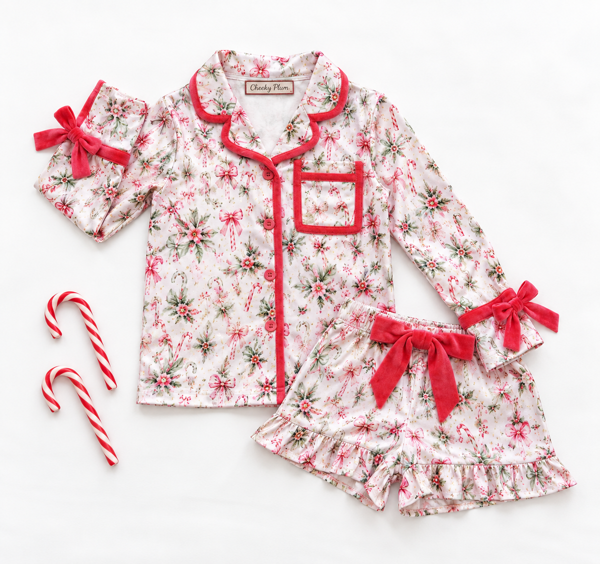 Satin Loungewear Set - Peppermint Promenade (Pre-Order ships early November)