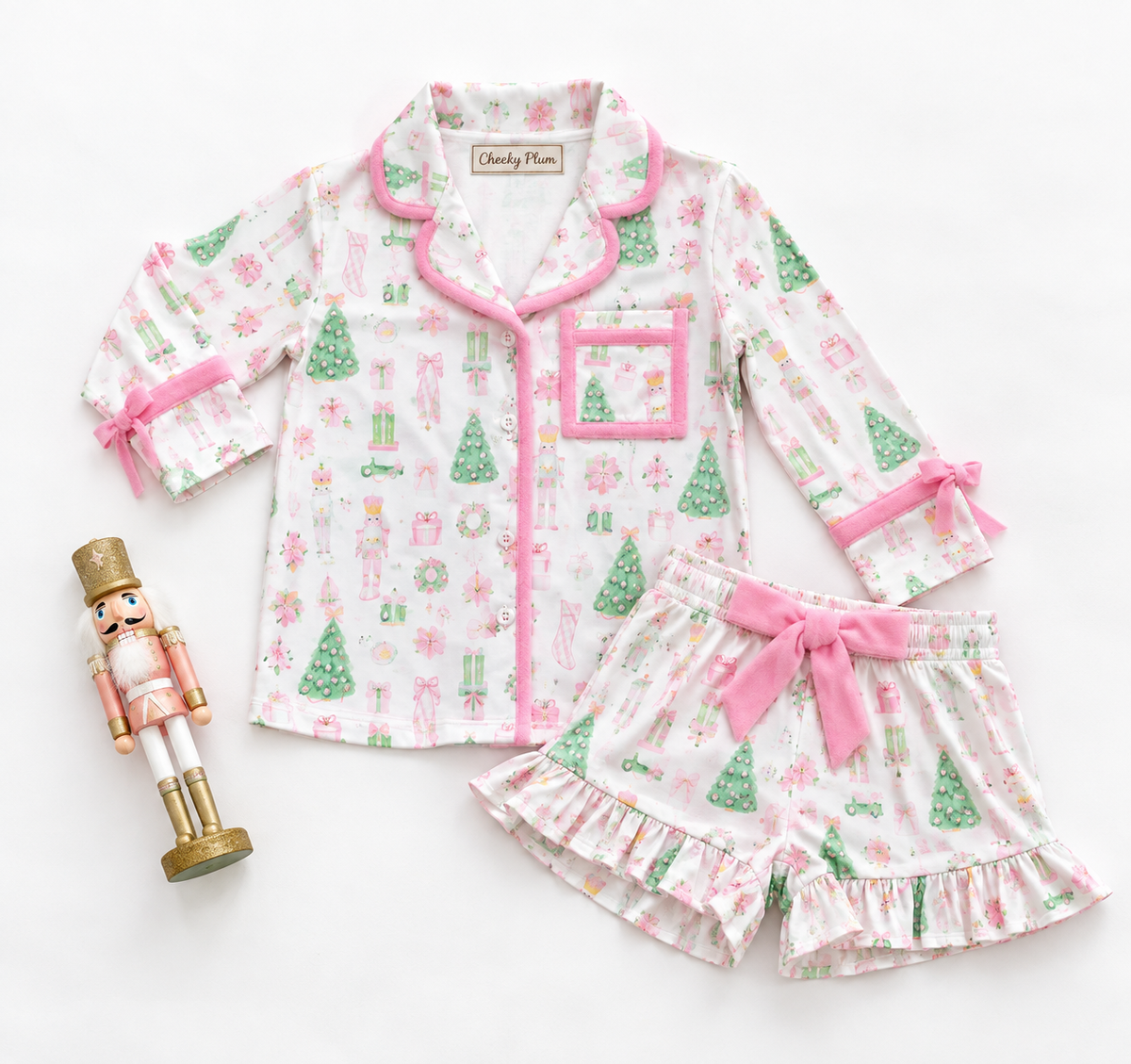 Satin Loungewear Set - Sugarplum Noel (Pre-Order ships early November)
