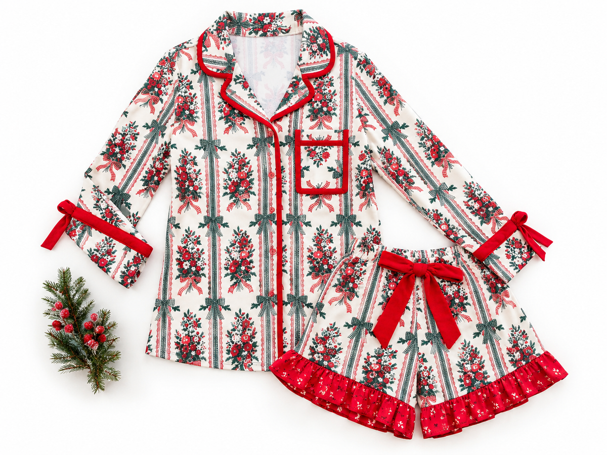 Women's Satin Loungewear Set - Christmas Keepsake (Pre-Order ships mid November)