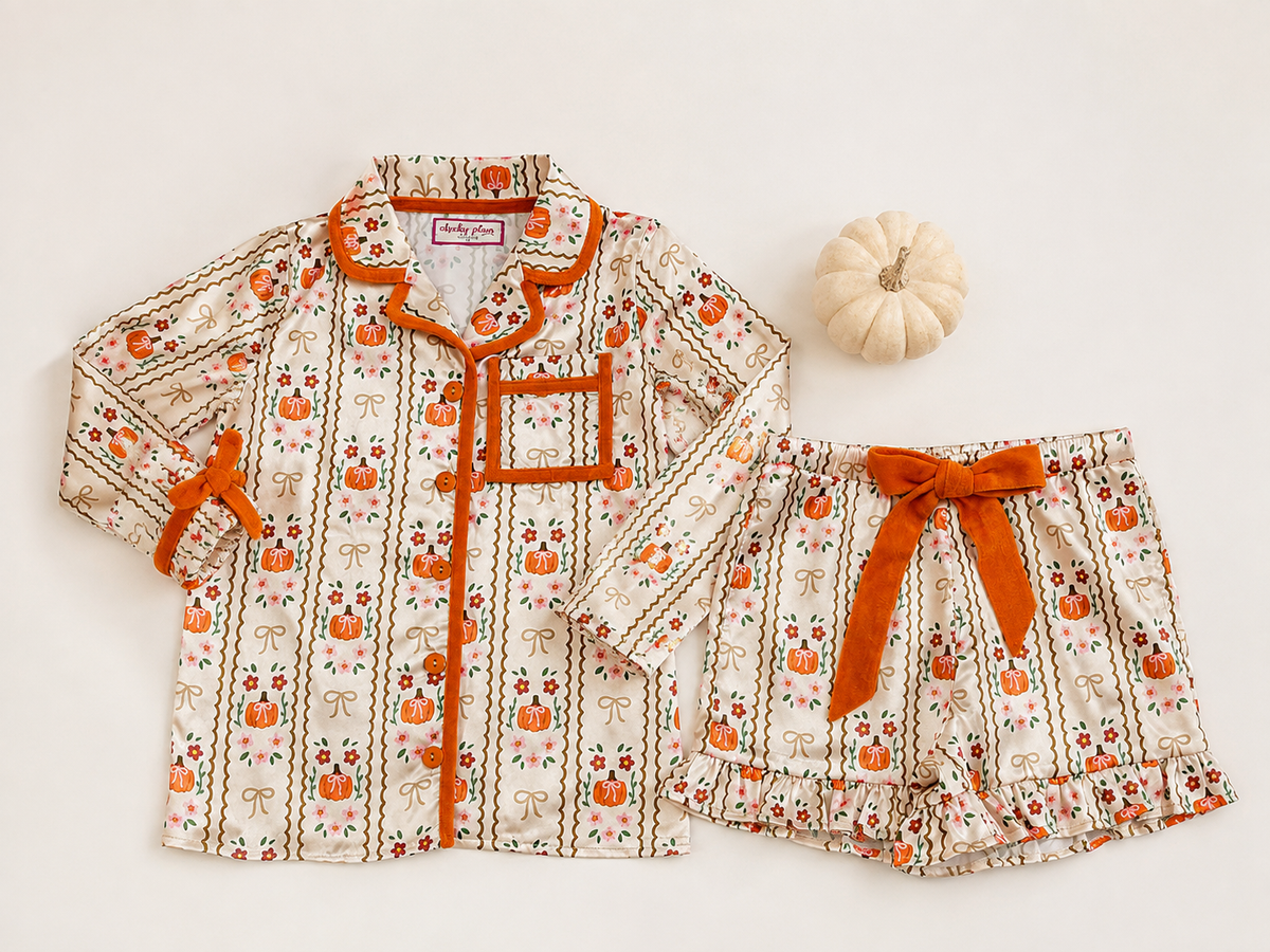 Satin Loungewear Set - Pumpkin Cottage (Pre-Order)