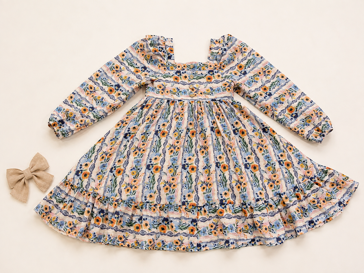 Puff Sleeve Gauze Dress - Everlasting Bloom (Pre-Order)