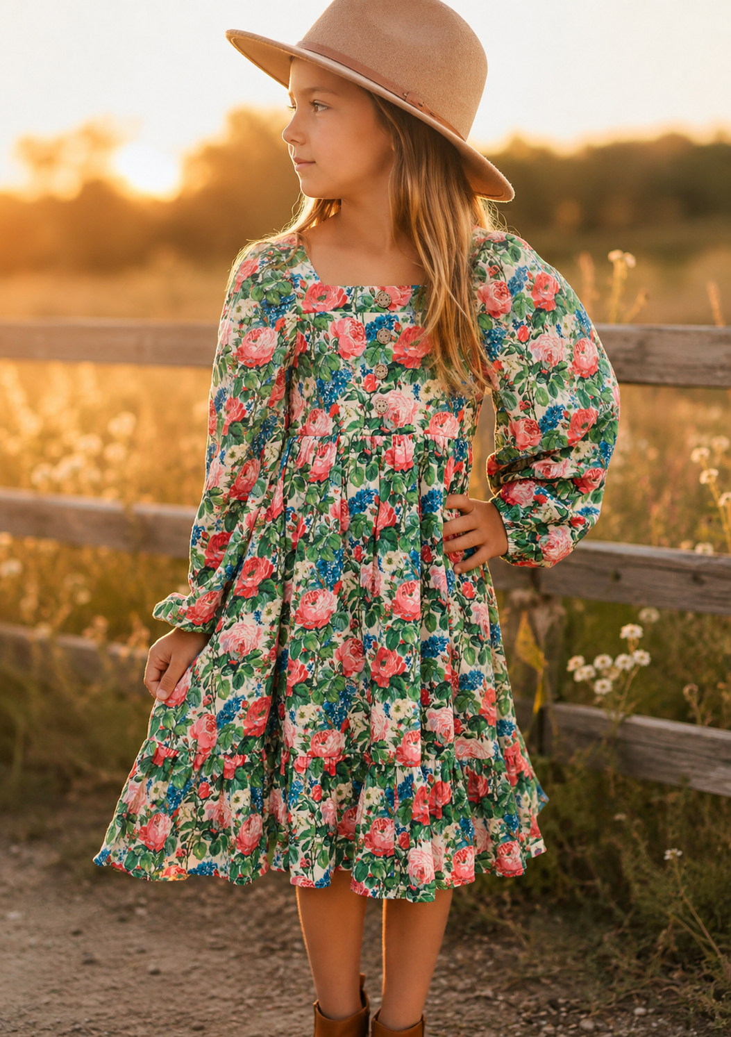 Puff Sleeve Gauze Dress - Bluebell & Briar