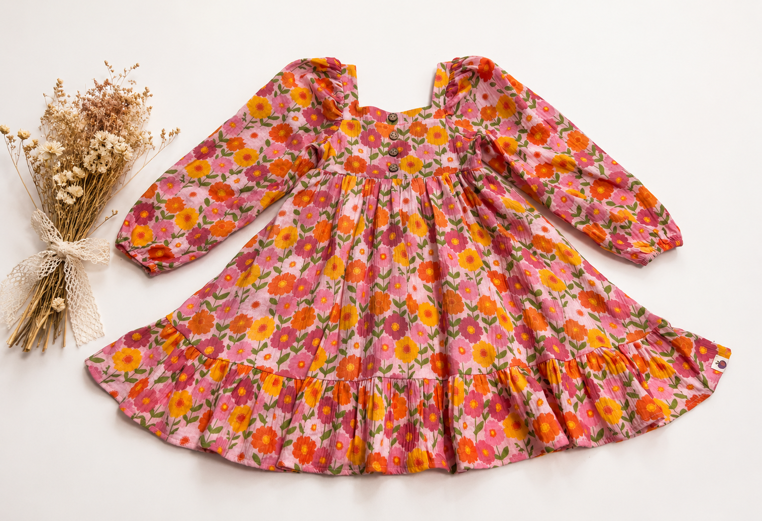 Puff Sleeve Dress - Spiced Meadow (Pre-Order)