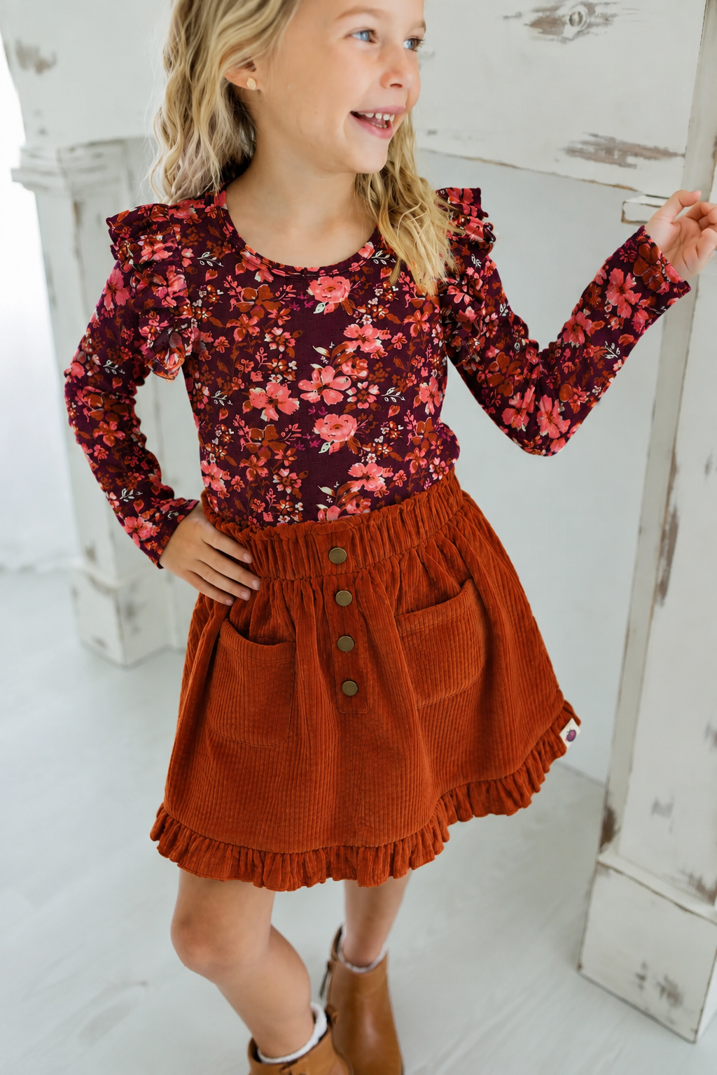 Ribbed Top - Floral Sonata