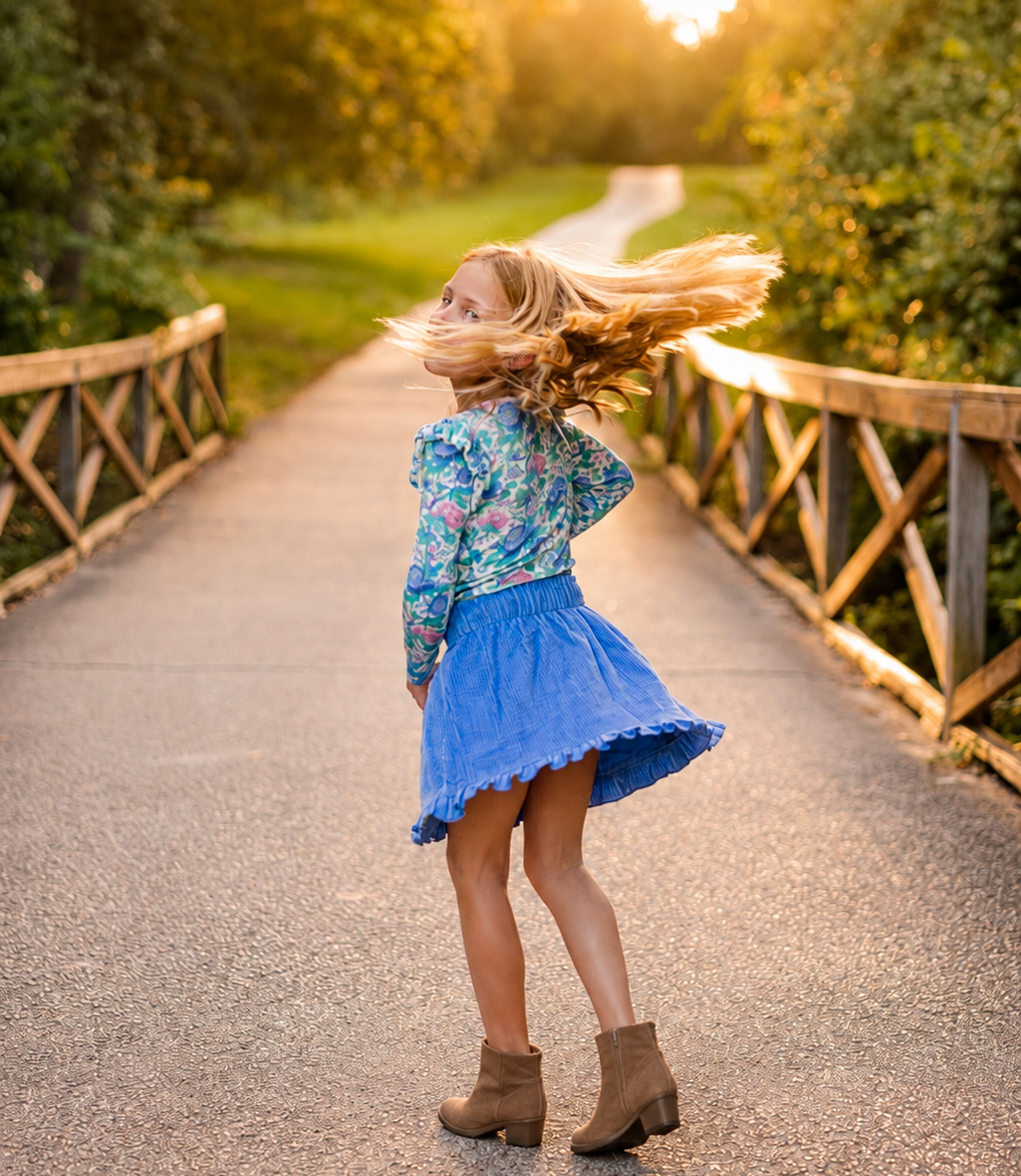 Vienna Corduroy Skirt - Hydrangea Club