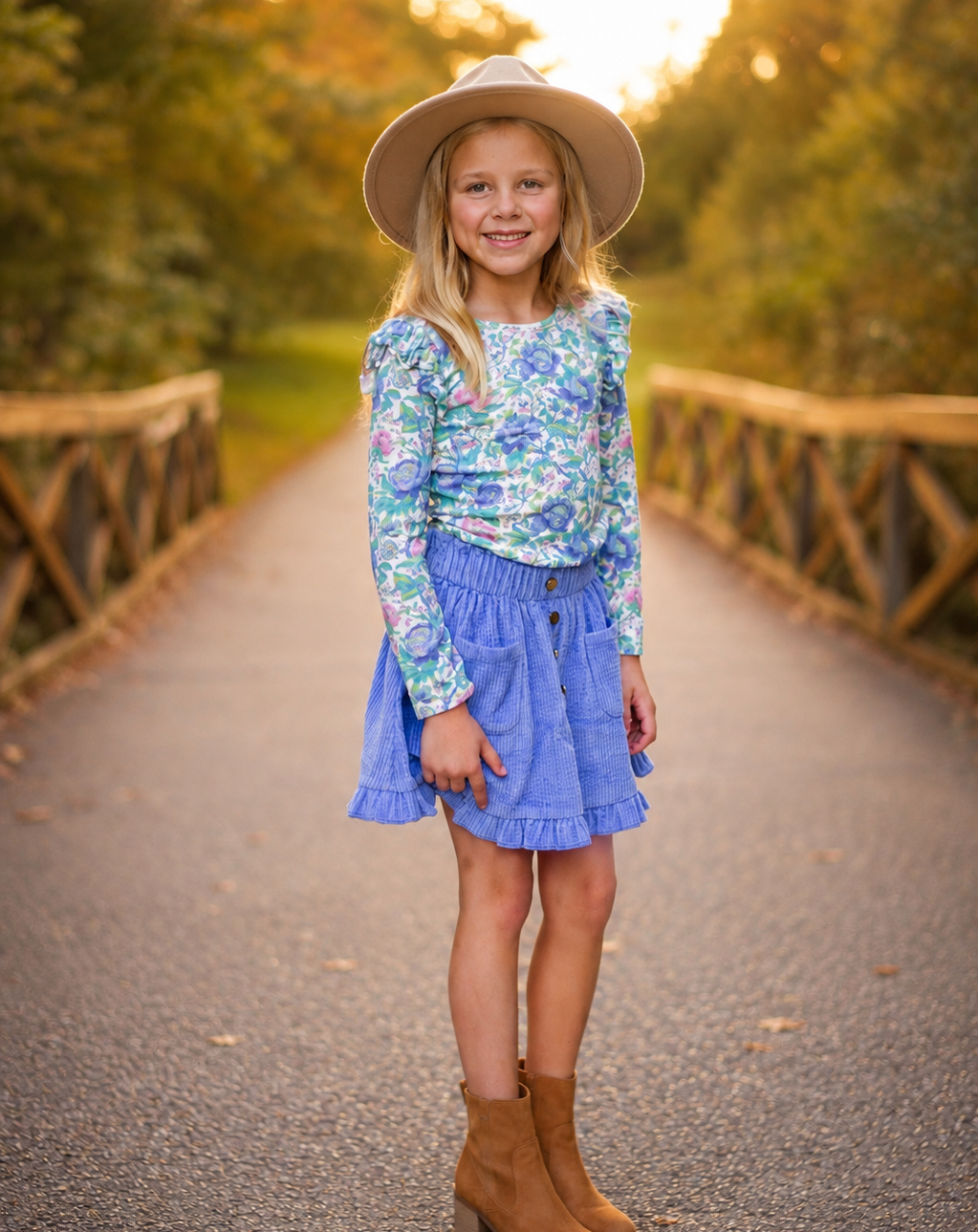 Vienna Corduroy Skirt - Hydrangea Club