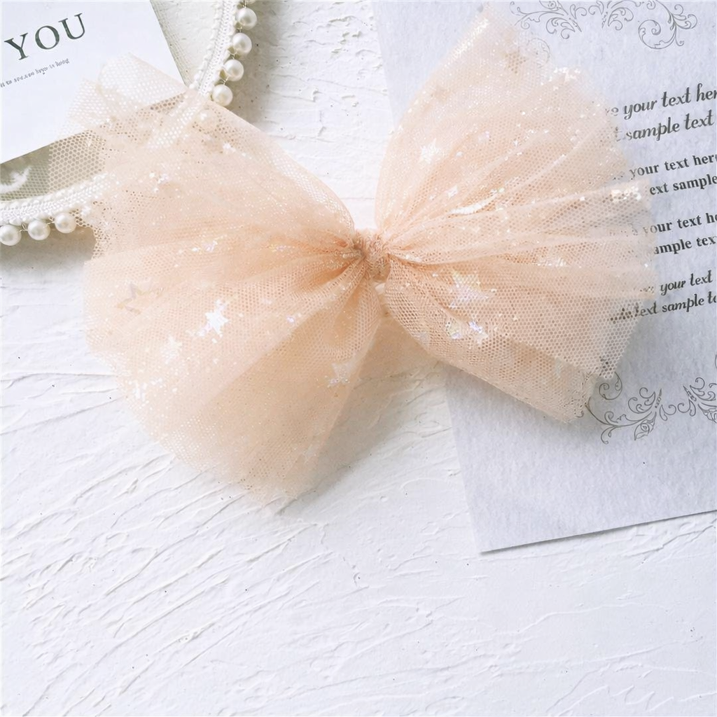 Tulle Hair Bow - Perfect in Peach