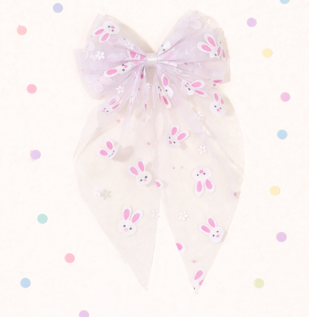 Tulle Hair Bow - Hoppy Easter