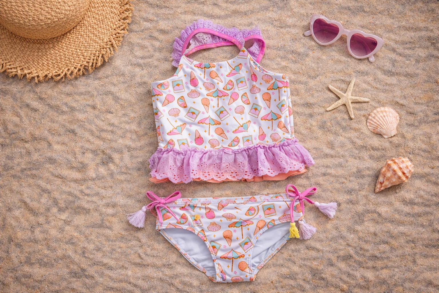 Selah Tankini Swimsuit - Seashell Sundae