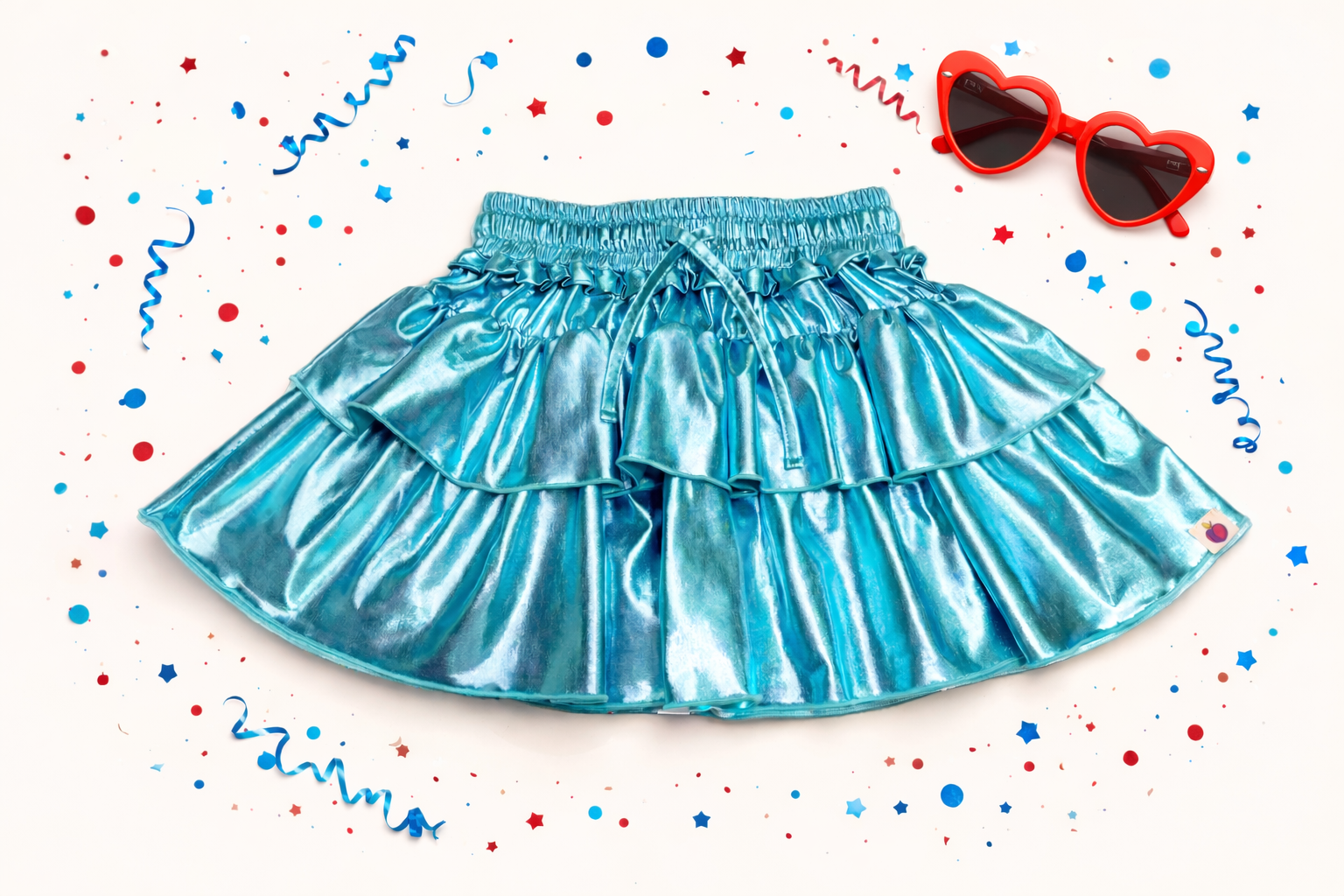 Blair Metallic Skirt - Seafoam Shimmer