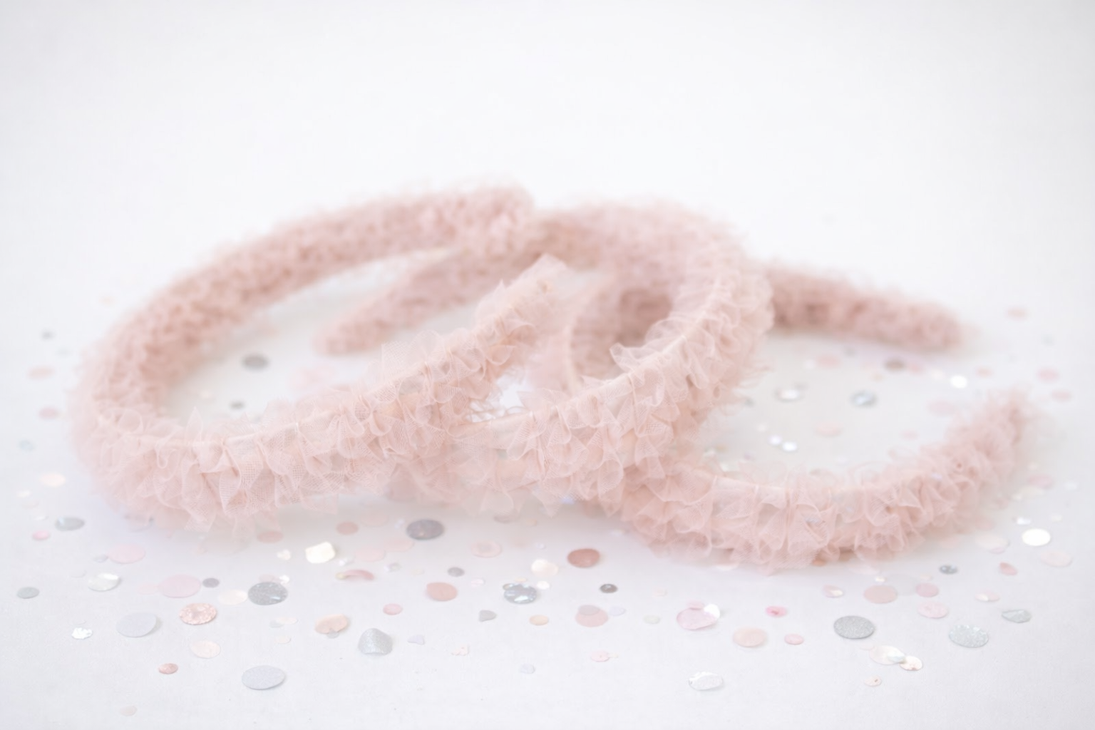 Ruffle Tulle Headband - Blushing Belle