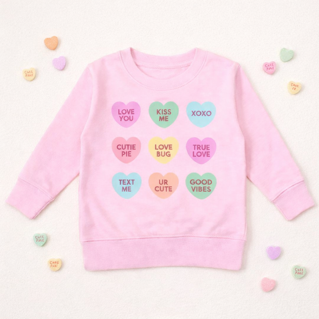 Sweet Wink Kids Sweatshirt - Candy Hearts