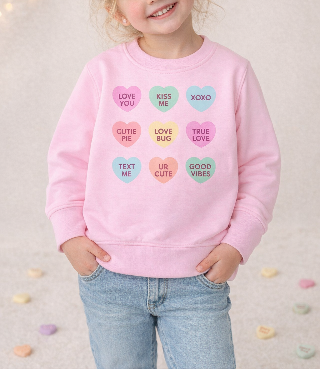 Sweet Wink Kids Sweatshirt - Candy Hearts