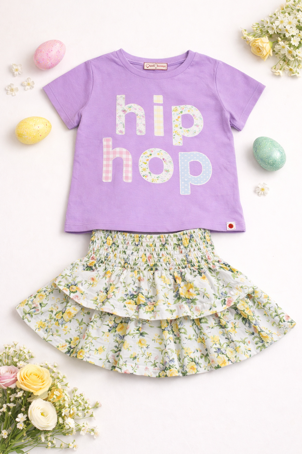 Faux Applique Graphic Tee - Hip Hop