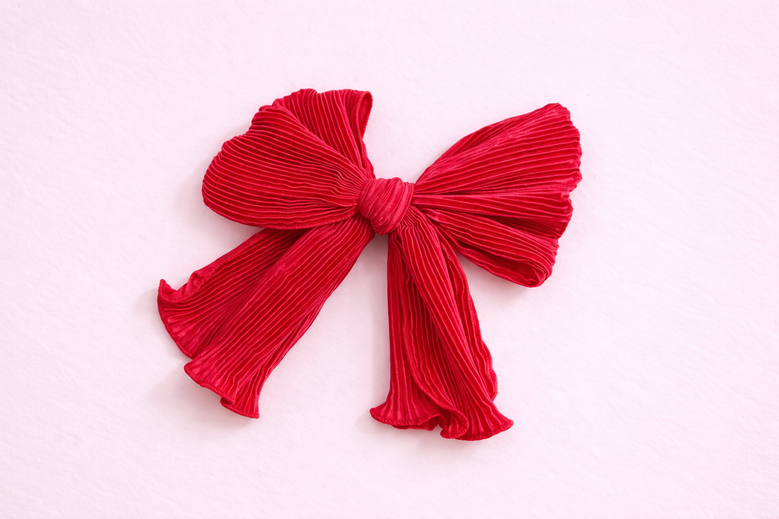 Red | Plisse Statement Bow