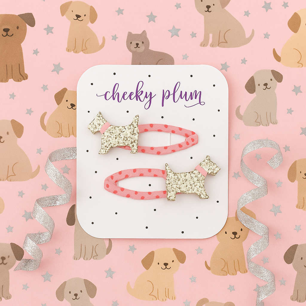 Spotty Scottie Dog Clips