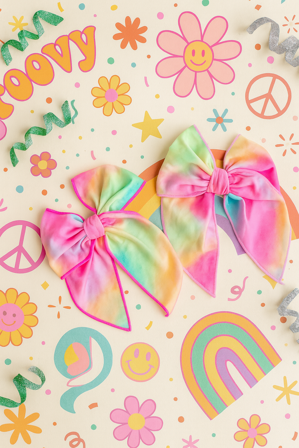 Tie Dye Hair Bow - Brighten Up
