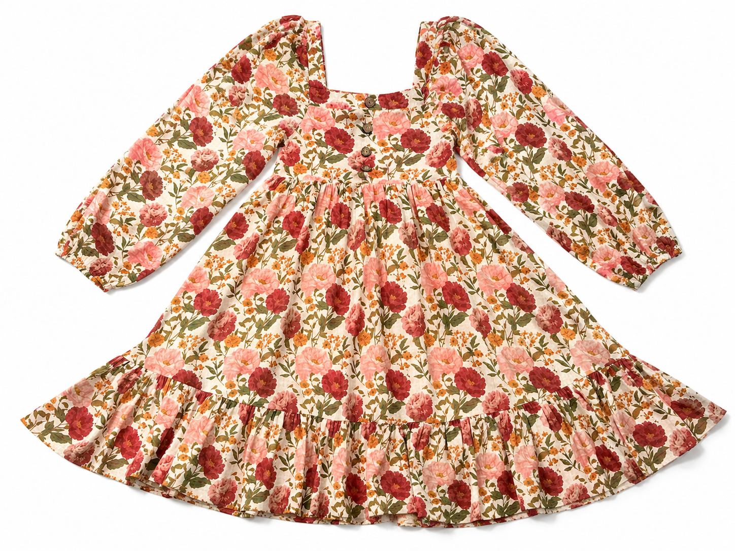 Puff Sleeve Gauze Dress - Blushwood (Pre-Order)