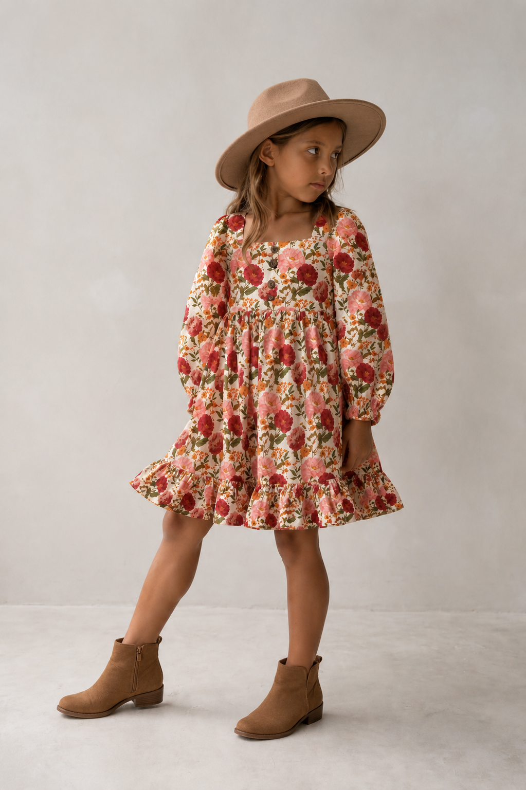 Puff Sleeve Gauze Dress - Blushwood (Pre-Order)