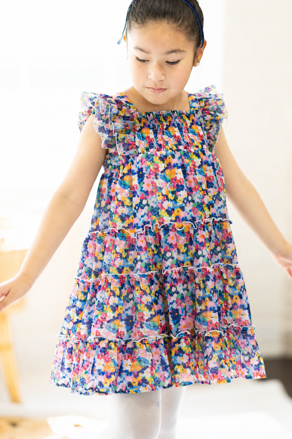 Brielle Shimmer Dress - Painted Petals