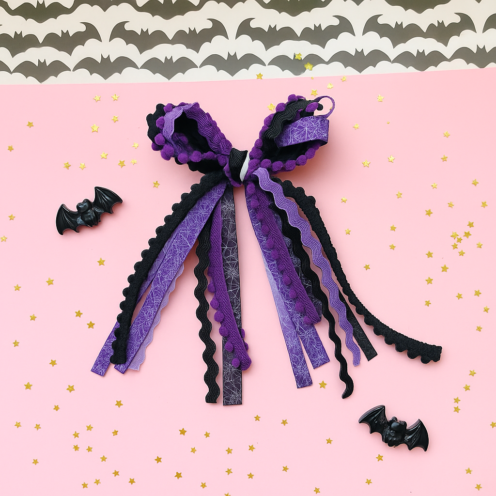 Textured Hair Bow - Wicked Webs