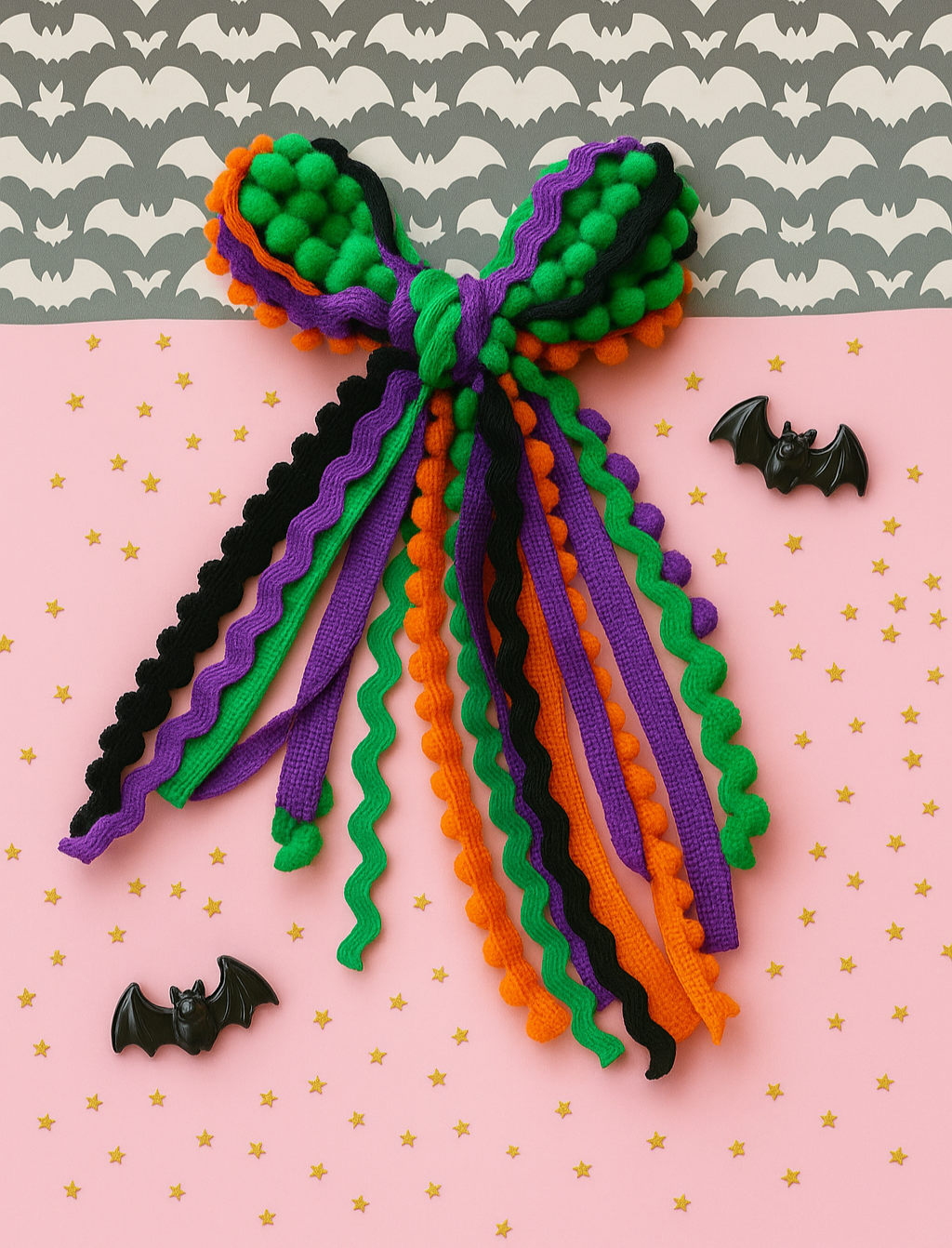 Textured Hair Bow - Witch's Brew