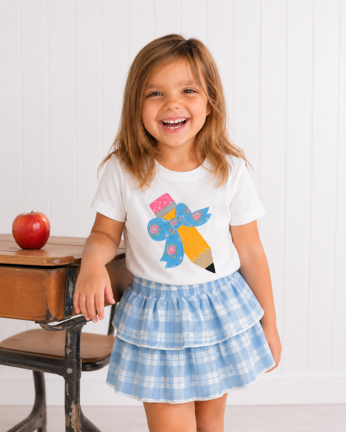 Applique Graphic Tee - Pencil & Petals Tee (Pre-Order)