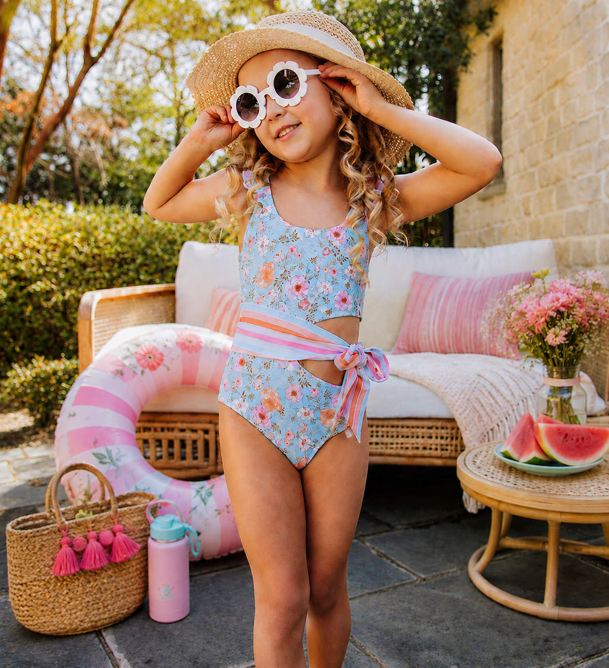 Reese Swimsuit - Tangerine Tides