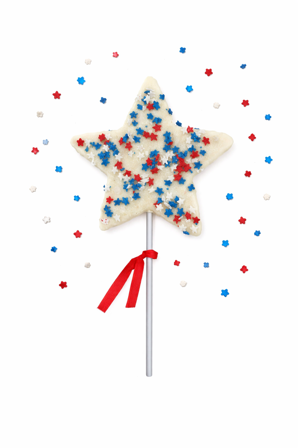 Rice Treat Pops with Patriotic Star Confetti