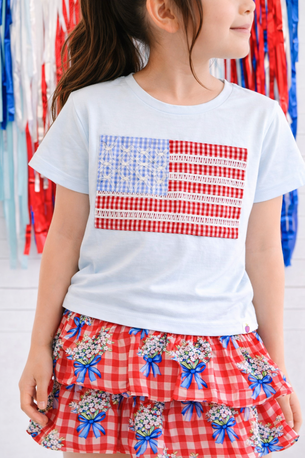 Applique Graphic Tee - Gingham Glory (Pre-Order)