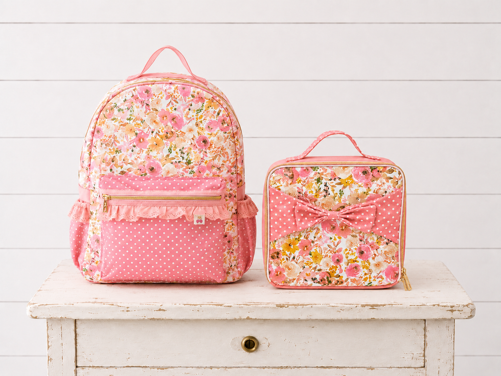 Bree Backpack - Pink Posy Parade (Pre-order) – Cheeky Plum