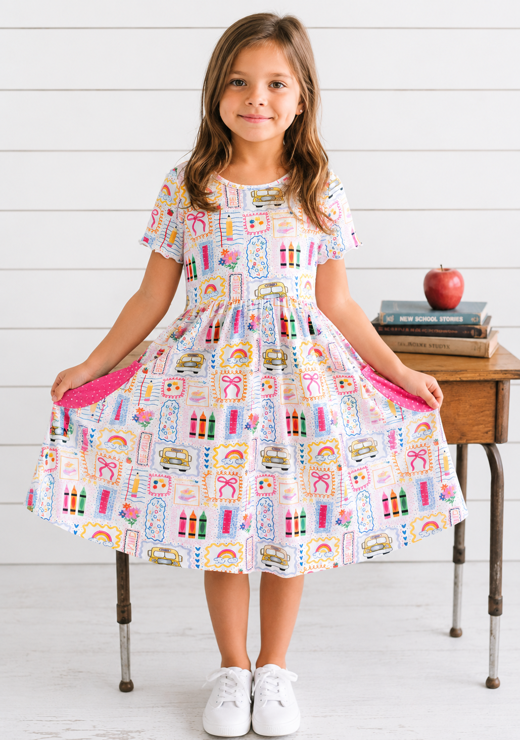 Penelope Ribbed Dress - Schoolyard Charm (Pre-order)