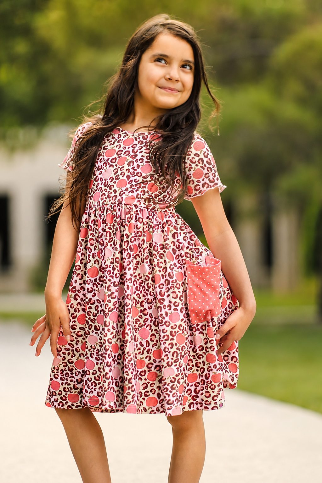 Penelope Ribbed Dress - Wild Apple Patch (Pre-order)