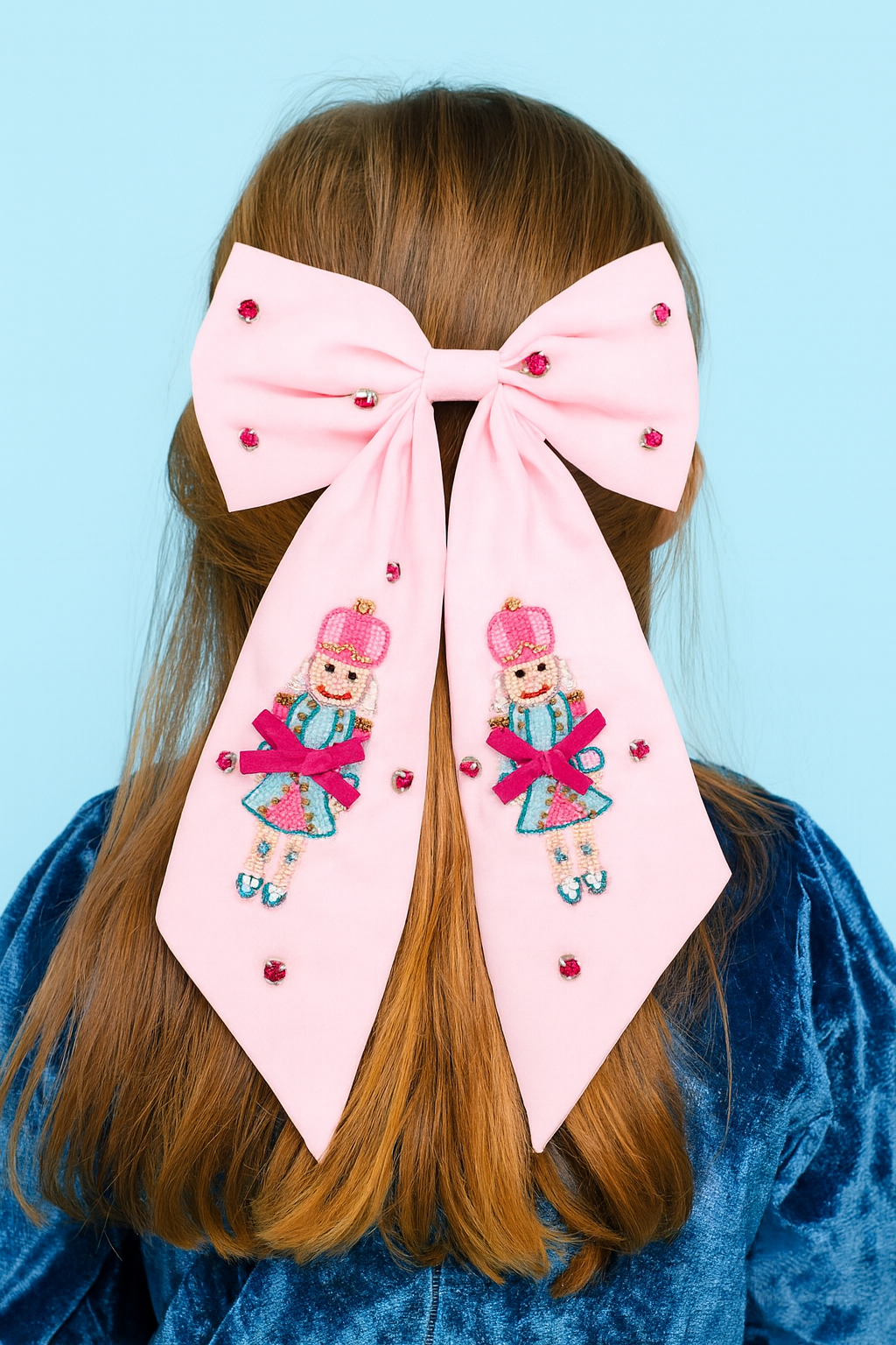 Beaded Hair Bow - Nutcracker Magic