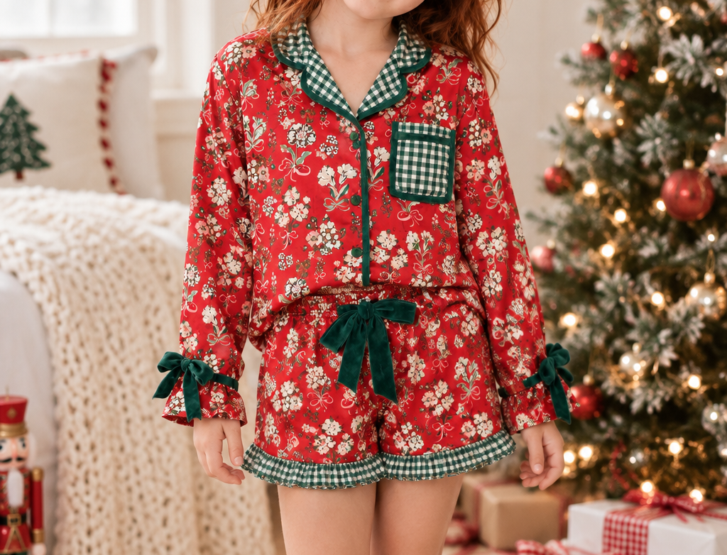 Satin Loungewear Set - Merry Magnolia (Pre-Order ships early November)