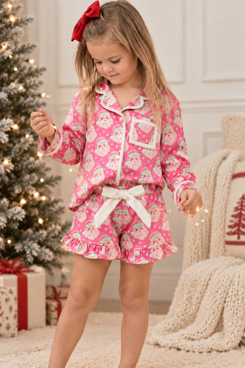 Satin Loungewear Set - Sugar Cookie Santa (Pre-Order ships early November)