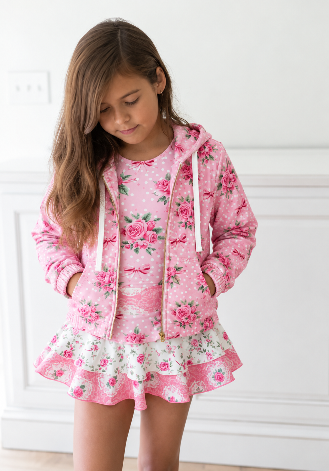 Velour Active Zipper Sweater - Shabby Rose