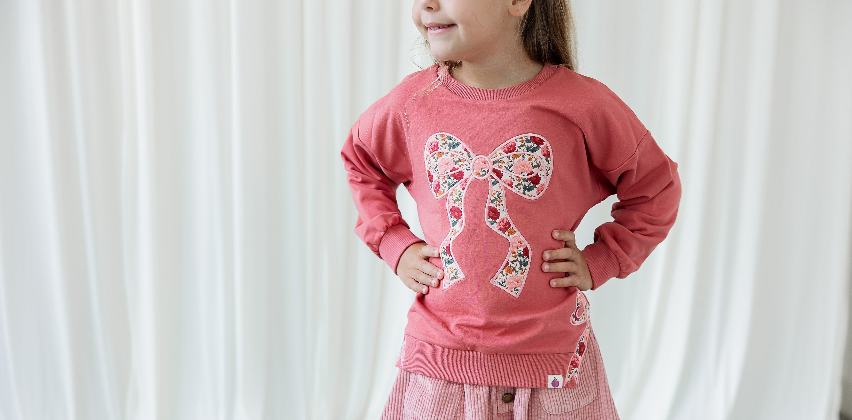 Bow Applique Sweater - Blushwood