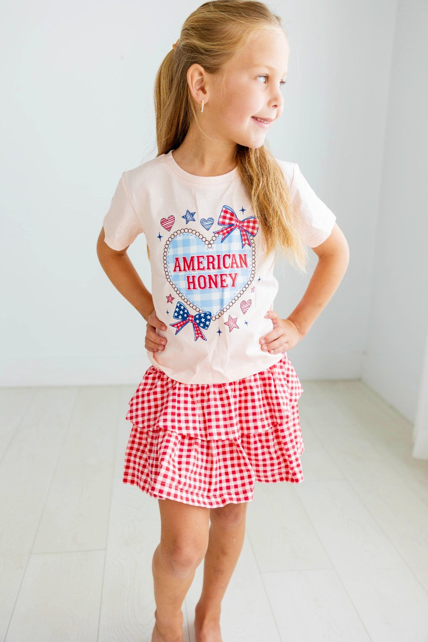 Graphic Tee - Gingham American Honey