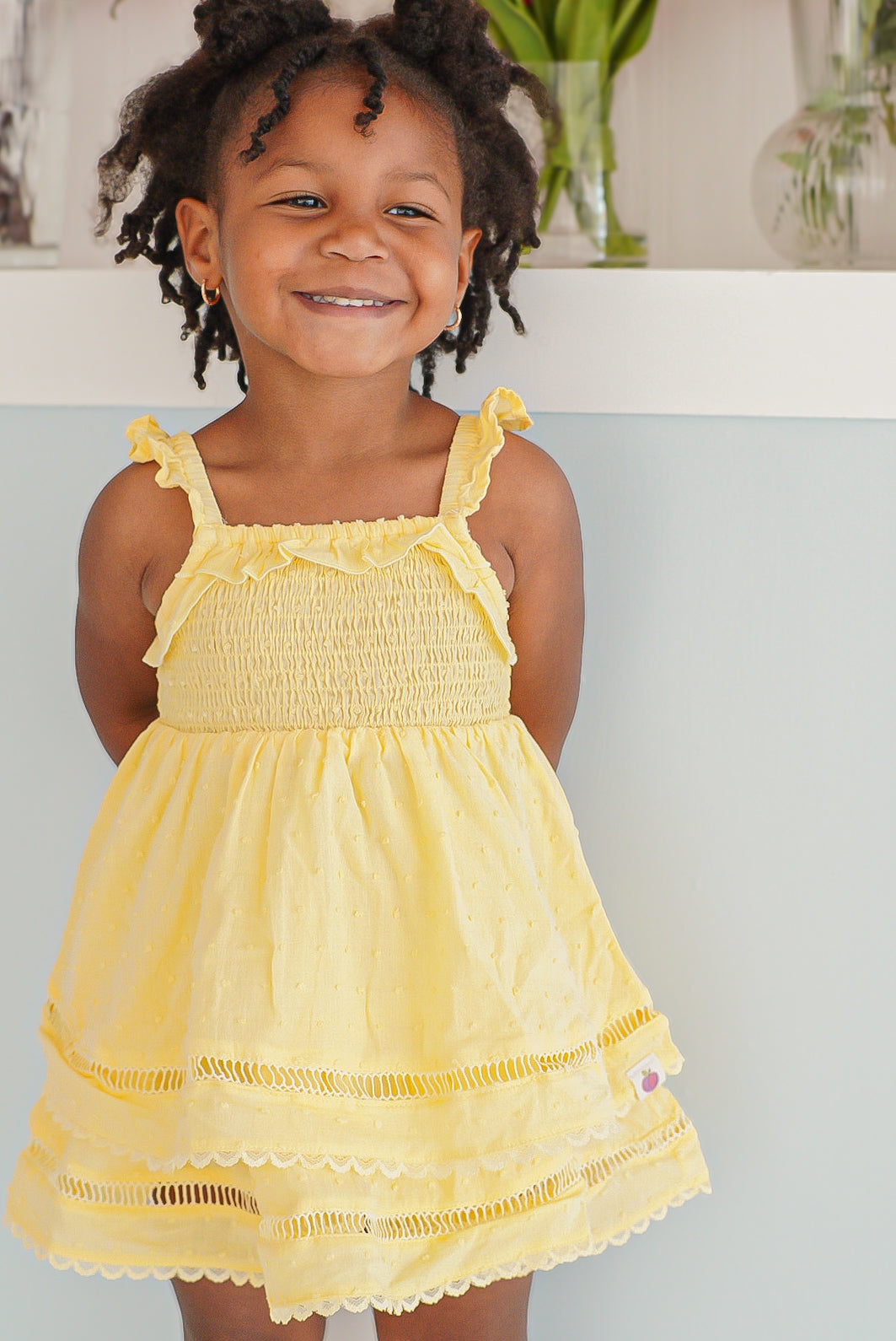 Ura Clip Dot Dress - Safron