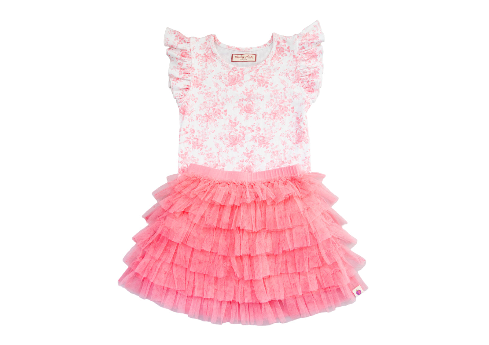 Ribbed Ruffle Top - Toile de Rose (Pre-Order)