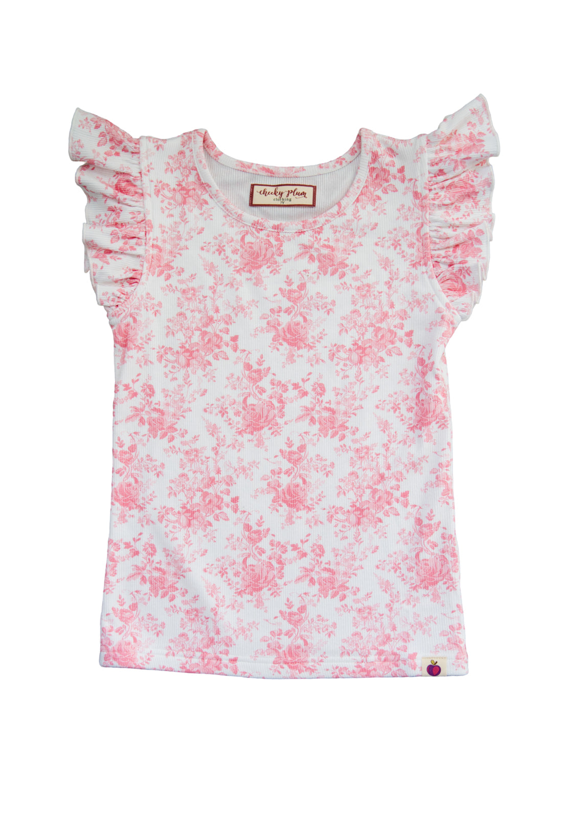 Ribbed Ruffle Top - Toile de Rose (Pre-Order)