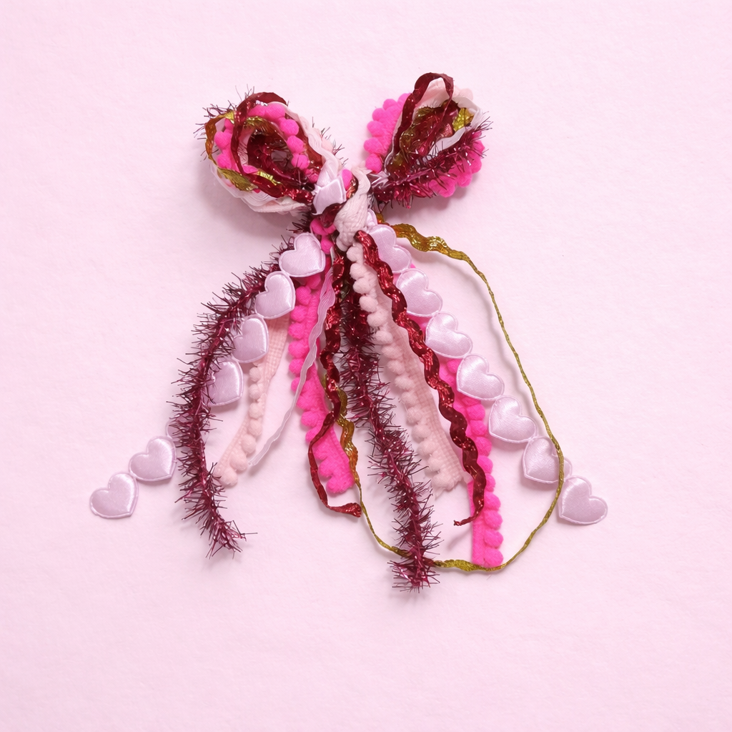 Textured Hair Bow - Heartstrings