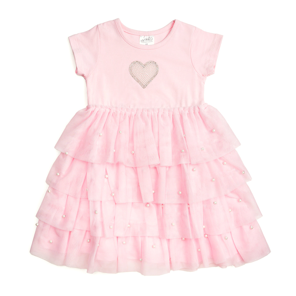 Sweet Wink Tiered Tutu Dress - Pearl Heart