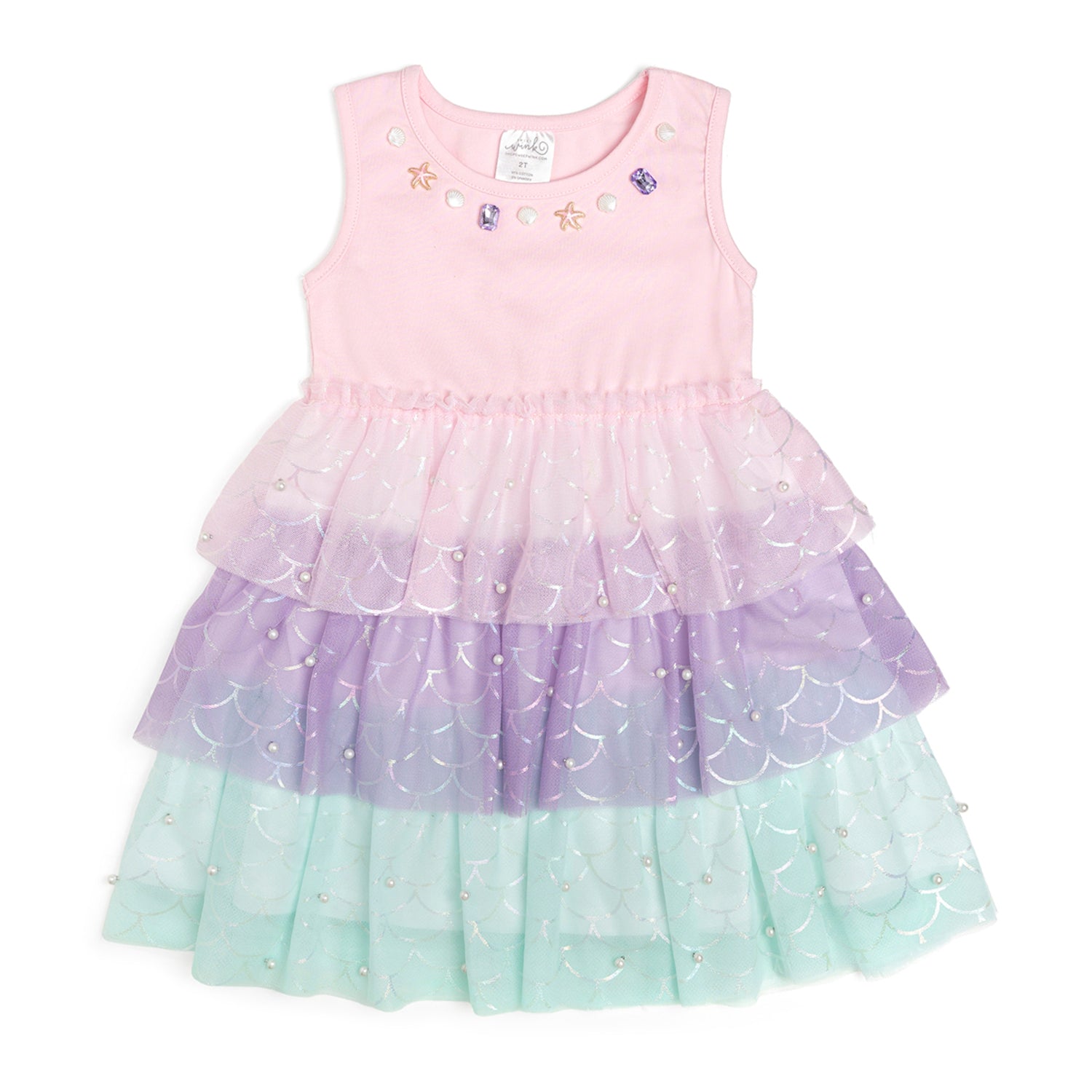 Sweet Wink Tank Tutu Dress - Mermaid Pearl
