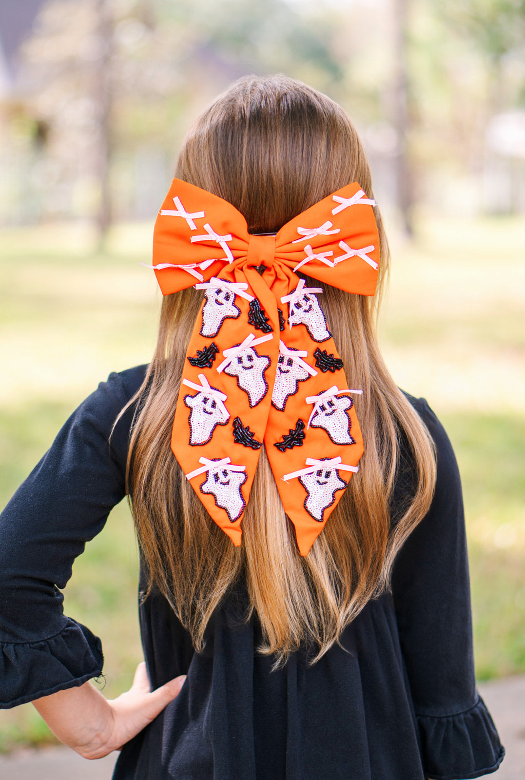 Beaded Hair Bow - Ghouly Girl