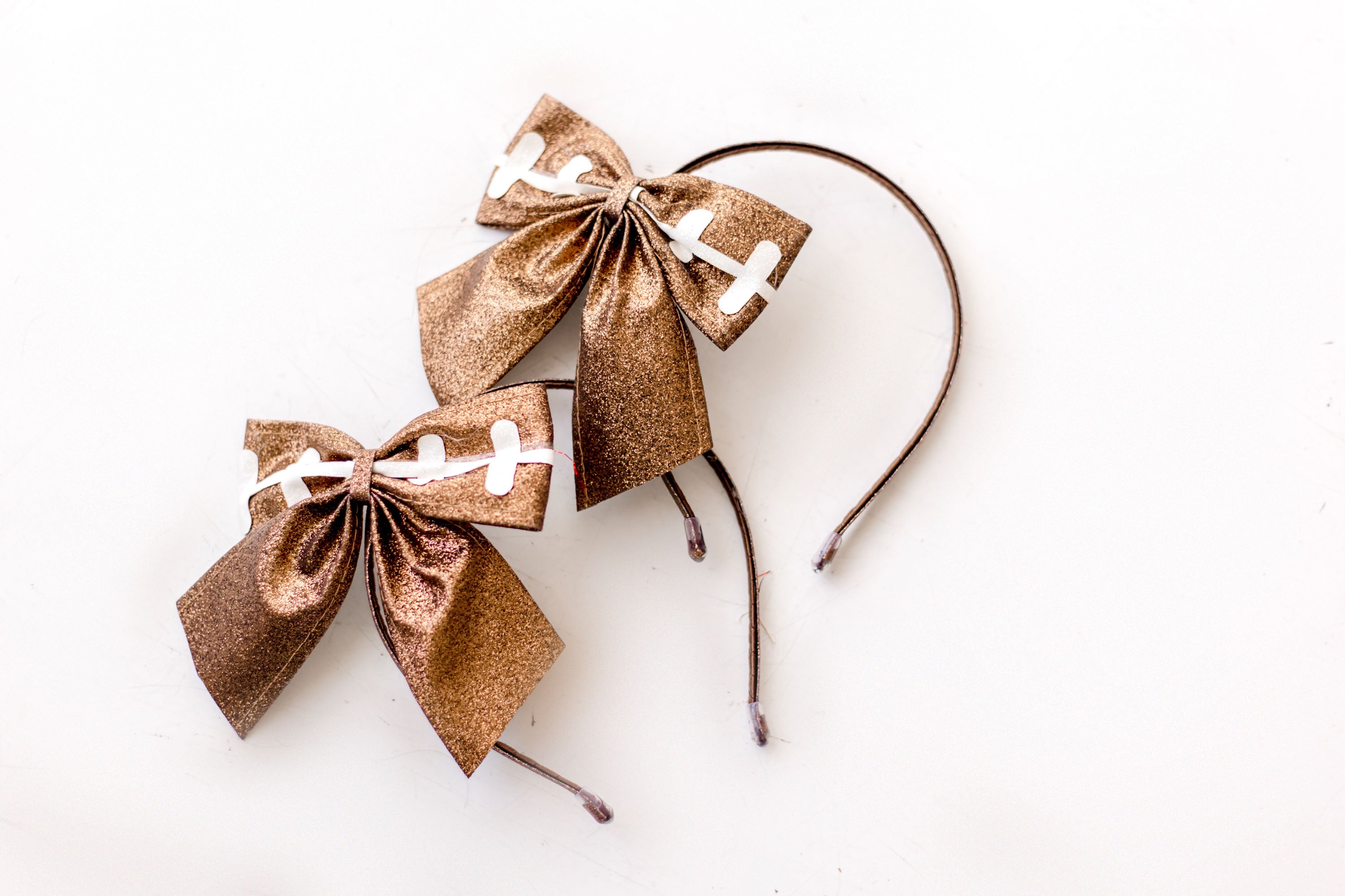 Glitter Headband - Football Bow