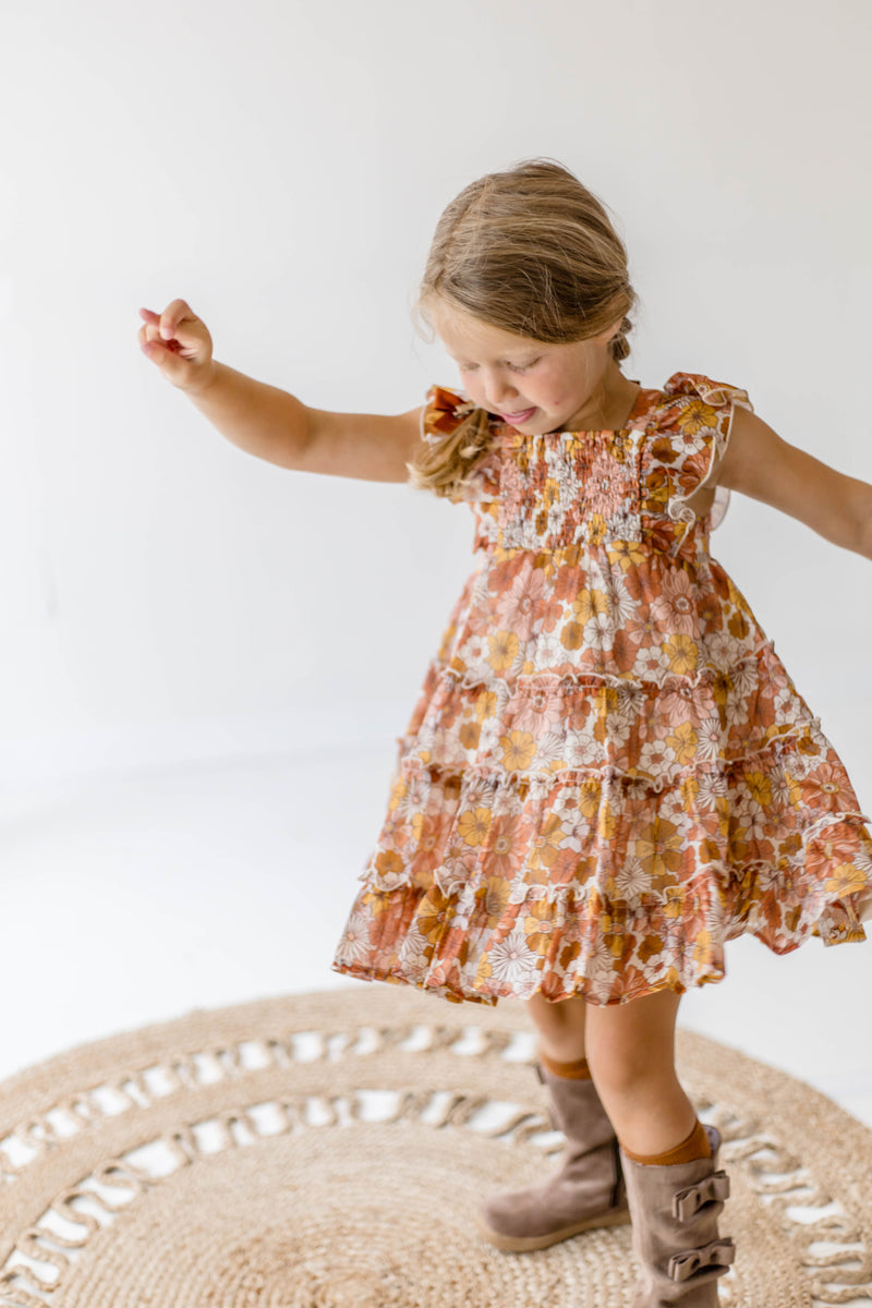 Brielle Shimmer Dress - Retro Blooms