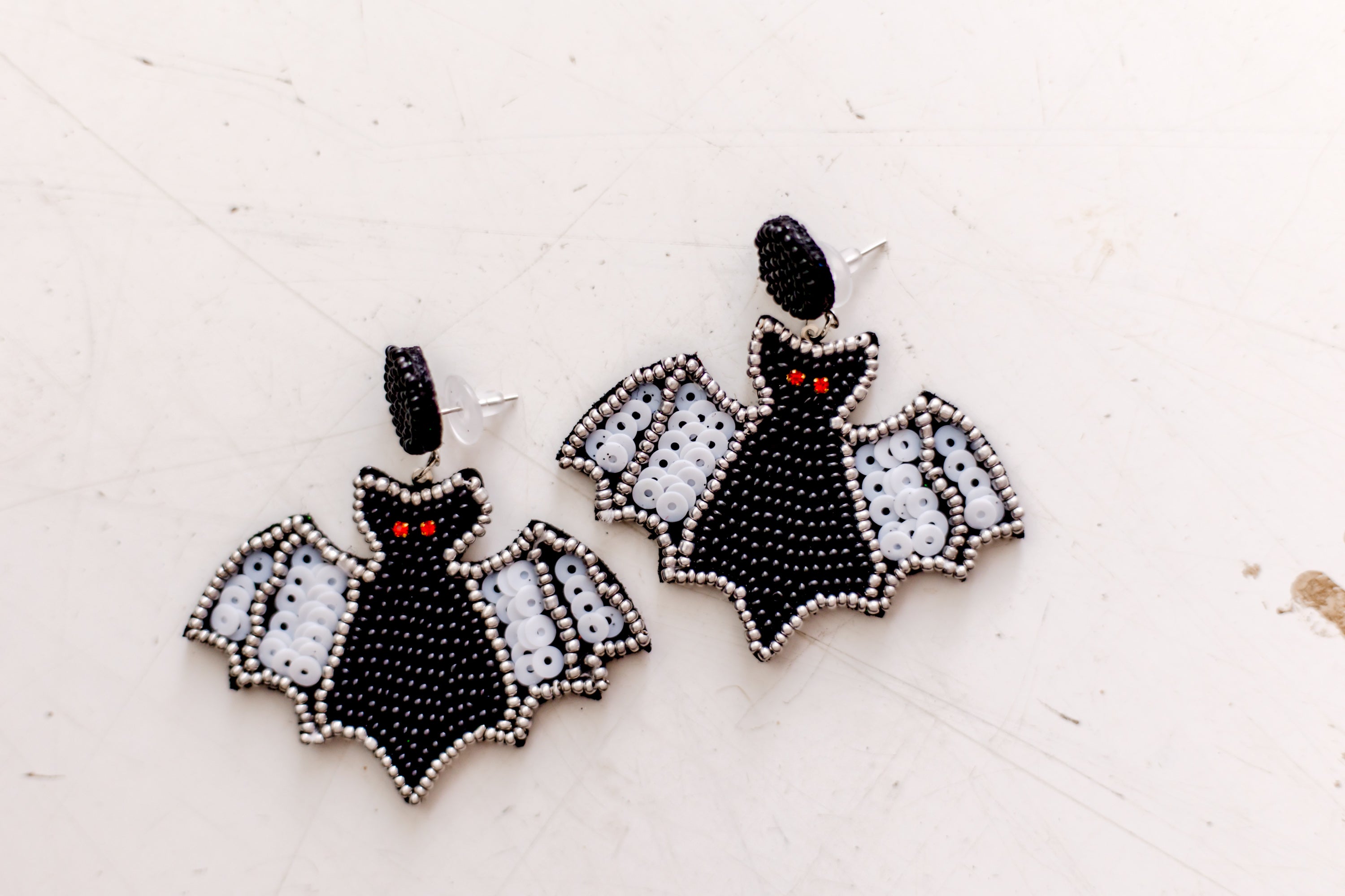 Beaded Earrings - Bat Bling